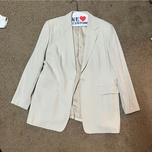 nygard collection womens blazer suit jacket in creme/white